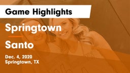 Springtown  vs Santo  Game Highlights - Dec. 4, 2020