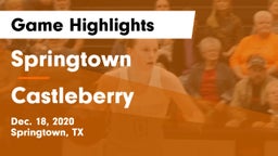 Springtown  vs Castleberry  Game Highlights - Dec. 18, 2020