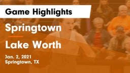 Springtown  vs Lake Worth  Game Highlights - Jan. 2, 2021