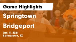 Springtown  vs Bridgeport  Game Highlights - Jan. 5, 2021