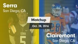 Matchup: Serra  vs. Clairemont  2016