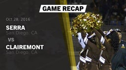 Recap: Serra  vs. Clairemont  2016