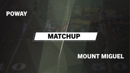 Matchup: Poway  vs. Mount Miguel  2016