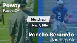 Matchup: Poway  vs. Rancho Bernardo  2016