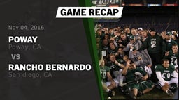 Recap: Poway  vs. Rancho Bernardo  2016