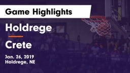 Holdrege  vs Crete  Game Highlights - Jan. 26, 2019