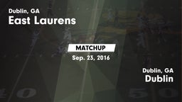 Matchup: East Laurens High vs. Dublin  2016