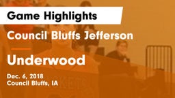 Council Bluffs Jefferson  vs Underwood  Game Highlights - Dec. 6, 2018