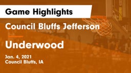 Council Bluffs Jefferson  vs Underwood  Game Highlights - Jan. 4, 2021