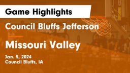 Council Bluffs Jefferson  vs Missouri Valley  Game Highlights - Jan. 5, 2024