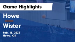 Howe  vs Wister  Game Highlights - Feb. 18, 2023