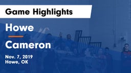 Howe  vs Cameron  Game Highlights - Nov. 7, 2019