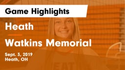 Heath  vs Watkins Memorial  Game Highlights - Sept. 3, 2019