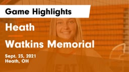 Heath  vs Watkins Memorial  Game Highlights - Sept. 23, 2021