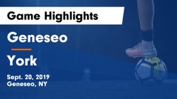 Geneseo  vs York Game Highlights - Sept. 20, 2019