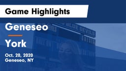 Geneseo  vs York  Game Highlights - Oct. 20, 2020