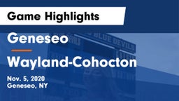 Geneseo  vs Wayland-Cohocton  Game Highlights - Nov. 5, 2020