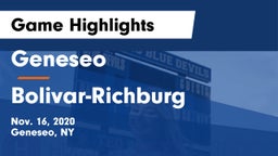 Geneseo  vs Bolivar-Richburg  Game Highlights - Nov. 16, 2020