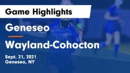 Geneseo  vs Wayland-Cohocton  Game Highlights - Sept. 21, 2021
