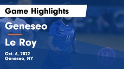 Geneseo  vs Le Roy  Game Highlights - Oct. 6, 2022