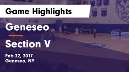 Geneseo  vs Section V Game Highlights - Feb 22, 2017