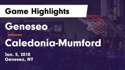 Geneseo  vs Caledonia-Mumford Game Highlights - Jan. 5, 2018