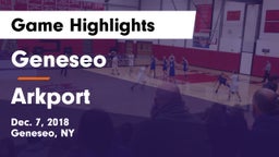 Geneseo  vs Arkport Game Highlights - Dec. 7, 2018