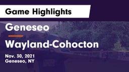 Geneseo  vs Wayland-Cohocton  Game Highlights - Nov. 30, 2021