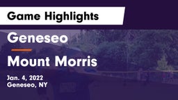 Geneseo  vs Mount Morris  Game Highlights - Jan. 4, 2022