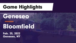 Geneseo  vs Bloomfield Game Highlights - Feb. 25, 2022