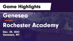 Geneseo  vs Rochester Academy Game Highlights - Dec. 28, 2022