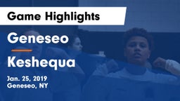 Geneseo  vs Keshequa  Game Highlights - Jan. 25, 2019