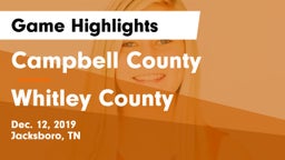 Campbell County  vs Whitley County  Game Highlights - Dec. 12, 2019