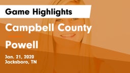 Campbell County  vs Powell  Game Highlights - Jan. 21, 2020