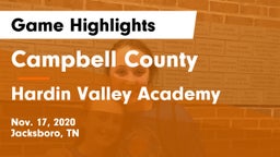 Campbell County  vs Hardin Valley Academy Game Highlights - Nov. 17, 2020