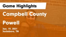 Campbell County  vs Powell  Game Highlights - Jan. 19, 2021