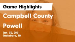 Campbell County  vs Powell  Game Highlights - Jan. 30, 2021