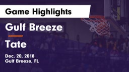 Gulf Breeze  vs Tate  Game Highlights - Dec. 20, 2018