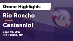 Rio Rancho  vs Centennial  Game Highlights - Sept. 24, 2022