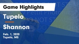 Tupelo  vs Shannon  Game Highlights - Feb. 1, 2020