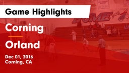 Corning  vs Orland Game Highlights - Dec 01, 2016