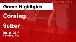 Corning  vs Sutter Game Highlights - Jan 26, 2017