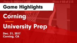 Corning  vs University Prep  Game Highlights - Dec. 21, 2017