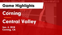 Corning  vs Central Valley  Game Highlights - Jan. 4, 2018