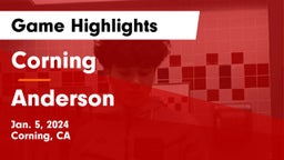 Corning  vs Anderson  Game Highlights - Jan. 5, 2024