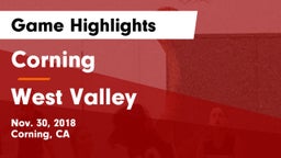 Corning  vs West Valley  Game Highlights - Nov. 30, 2018