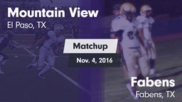 Matchup: Mountain View High vs. Fabens  2016