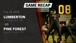 Recap: Lumberton  vs. Pine Forest  2016