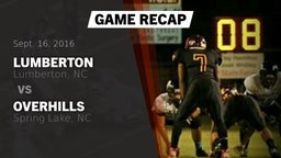 Recap: Lumberton  vs. Overhills  2016