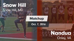 Matchup: Snow Hill High Schoo vs. Nandua  2016